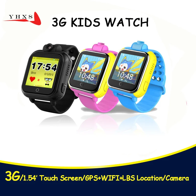 

720P Smart Safe 3G WCDMA Remote Camera GPS WIFI Location Tracker SOS Monitor Child Elder Kids Watch Wristwatch 1.54 Touch Screen