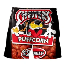 Новые горячие Cheetos еда Harajuku мужские летние повседневные шорты с 3D принтом свободные пляжные железные мужские брендовые шорты Прямая шорты