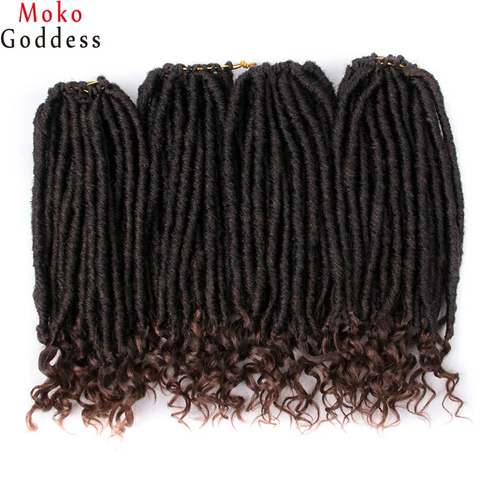 MokoGoddess вязанные волосы для наращивания богиня Faux locs Curly косички синтетические