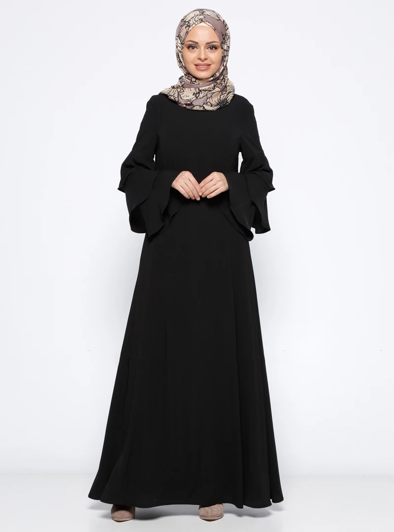 Модное мусульманское платье с длинным рукавом женское платье свободная юбка абайя в арабском стиле Дубай платье турецкая исламская одежда B8068