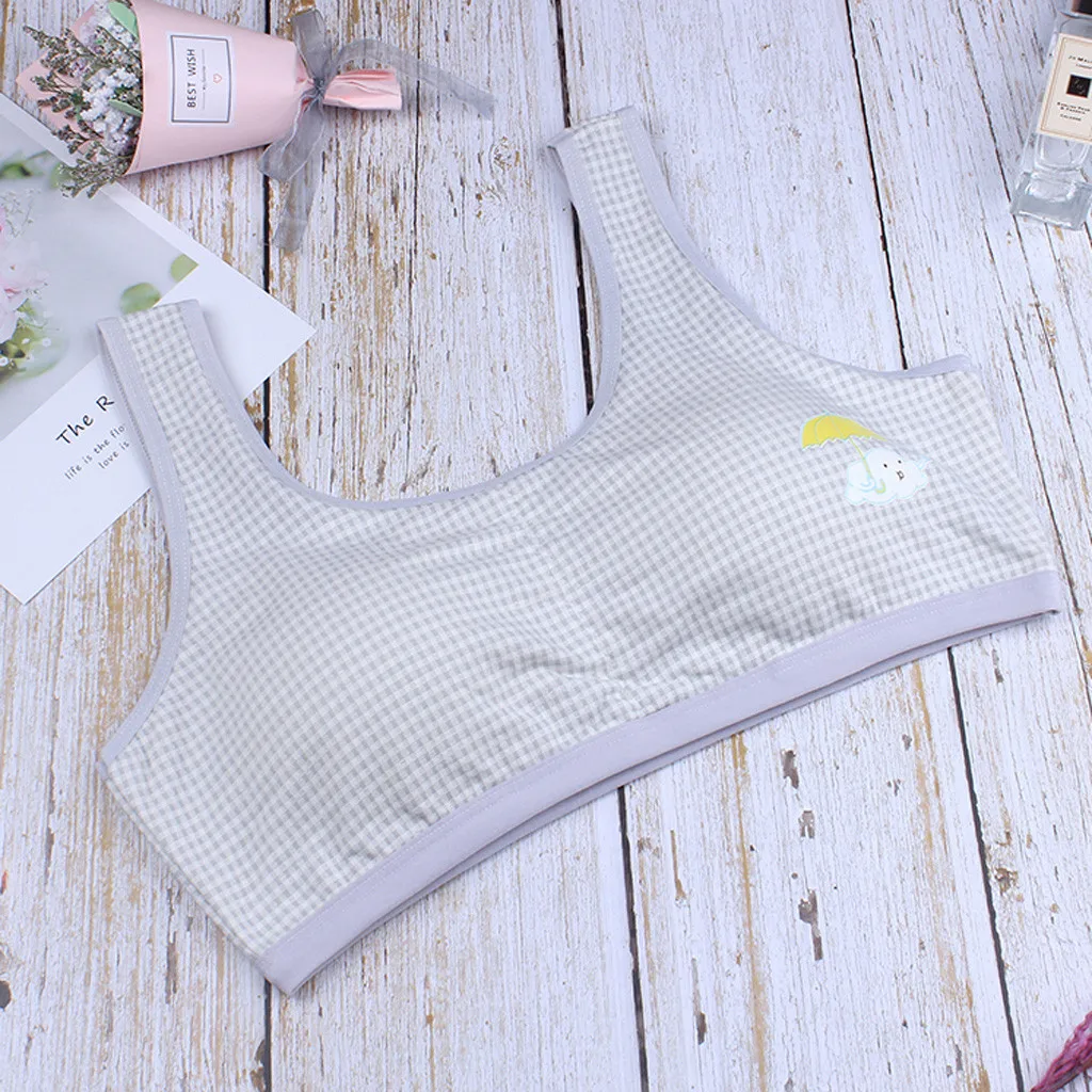 

Cotton Soft Teenage Girls Underwear Bras Sports Kids Puberty Girl Bra Young Students Sport Training Bra for Children Underwears