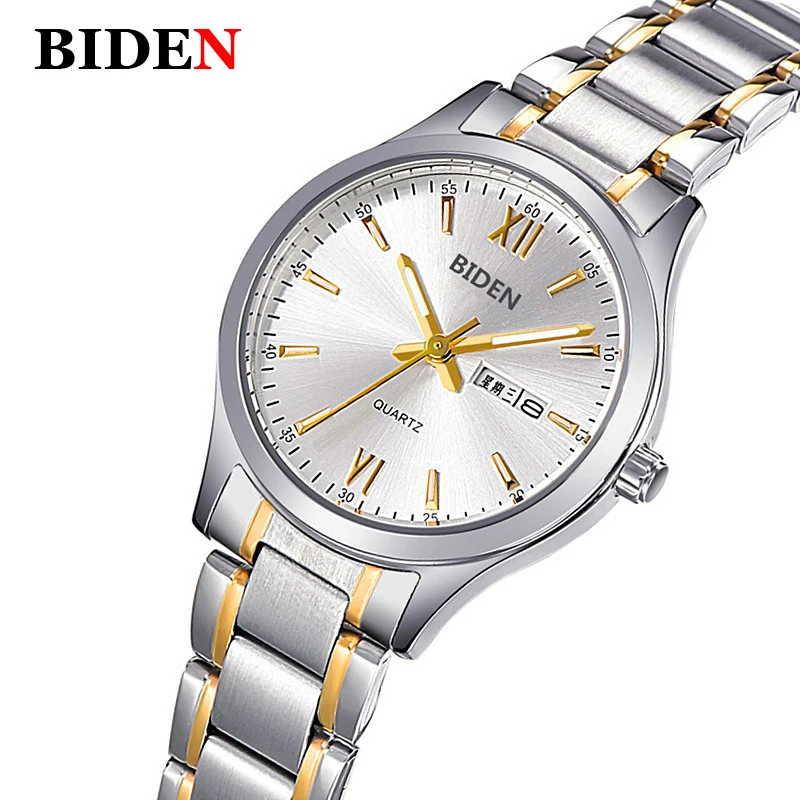 

Relogio Masculino BIDEN Top Luxury Brand Analog sports Wristwatch Women Date Week Display Men's Steel Japan Move Quartz Watches