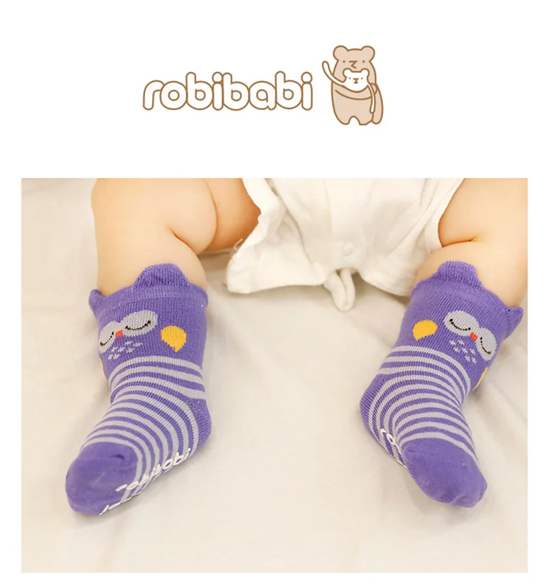 Cute Animal Infant Baby Socks Cartoon Anti-Slip Floor Socks Boys Girls Warm Toddler Socks Spring Autumn 0-4 Y Baby Boys Clothing (5)