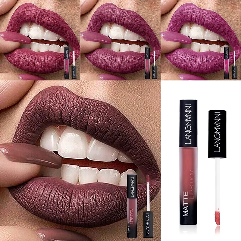 12 Цветов сексуальный красный пигмент Nude Lips блеск матовый Жидкий блеск для губ Водонепроницаемый длительный губная помада, Косметика для