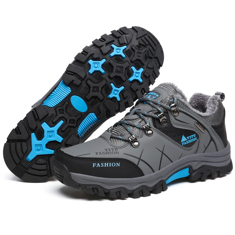 

Trekking Shoes for Men large sizes 47 Winter Boots Man Hiking Shoes Anti-skidding Snow Boots Warm Fur Sport Shoe zapatos Retail
