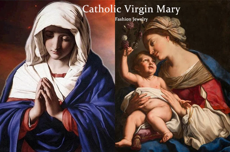 Проложить Кристалл Святая Дева Мэри ожерелье из нержавеющей стали Guadalupe Подвески ожерелье s для женщин католические украшения подарок на день матери