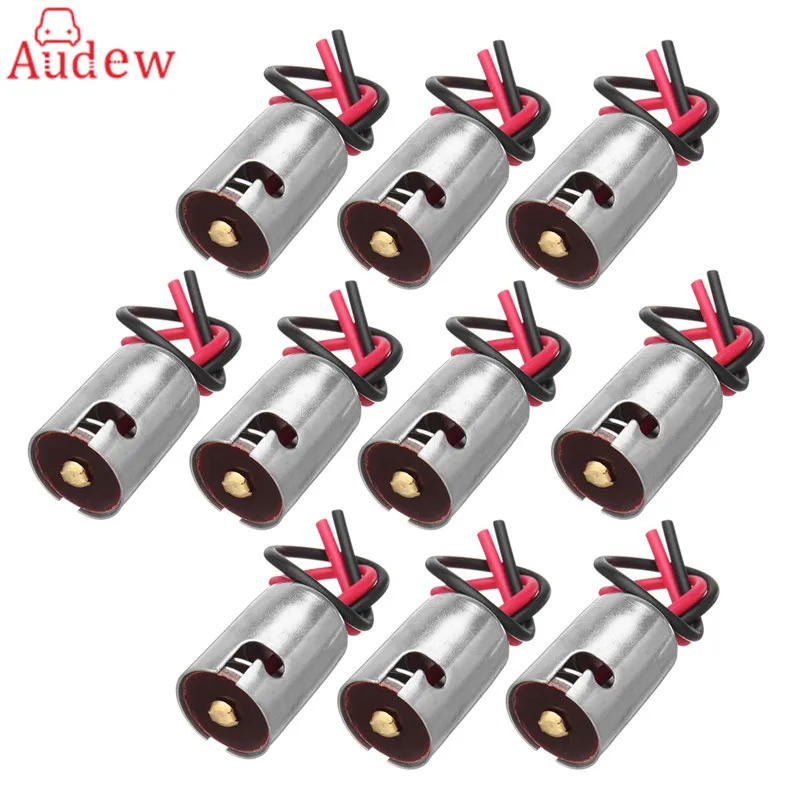 

10Pcs 1156 Ba15s Bulb Socket Harness Adapters Light Base WIth WIre For Turn Signal Light