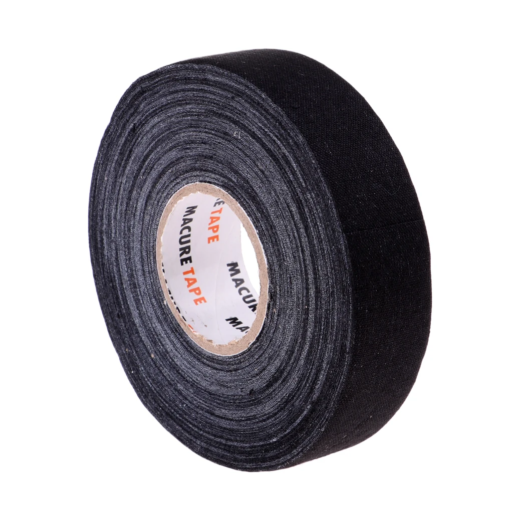 1 Roll of Durable Cloth Hockey Stick Tape Pro Quality 1' X 25 Yards Black White Enhances Ice field Hockey badminton Golf Tape