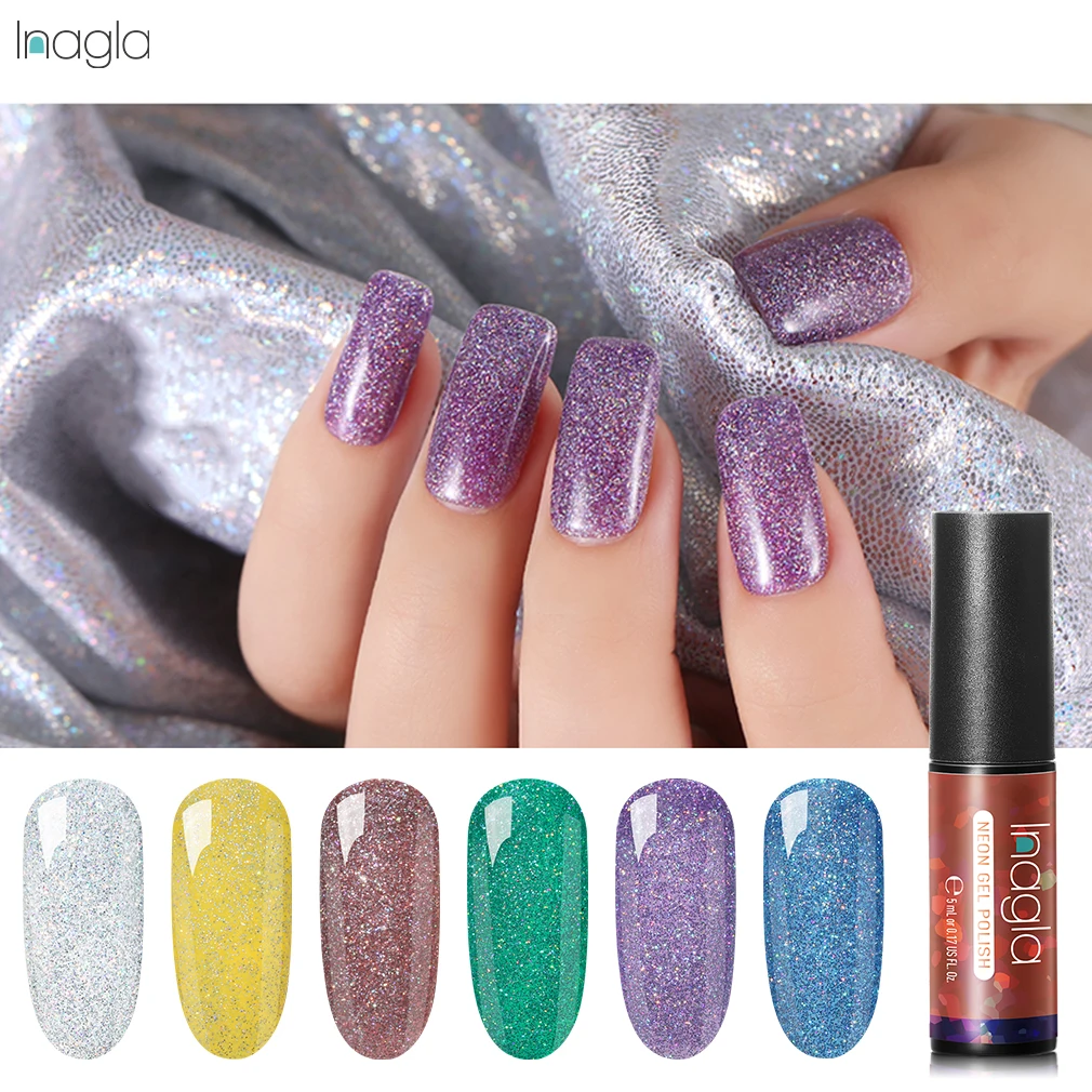 

Inagla Nail Art Gel 5ML Pure Color UV LED Gel Nail Polish Long-lasting Neon Soak off Varnish Gel Lacquer Gel Lacquer UV Lamp