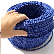 5 метров/2 мм x0.75 Электрический кабель многие Античная специальные провода, винтажная проволока eters синего плетеный кабельный сердечник деформации