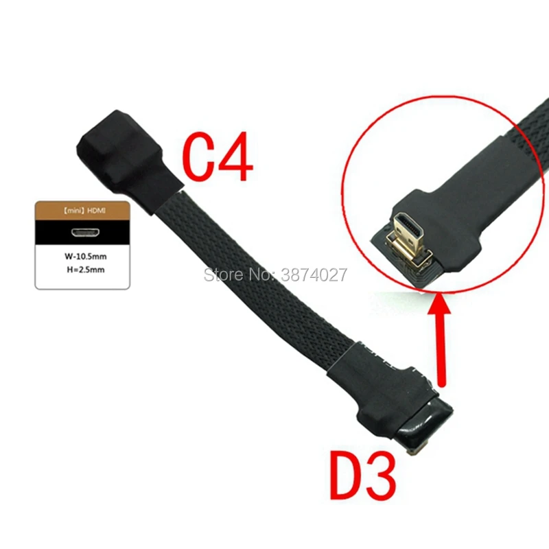 D3 FPV Micro HDMI Mini адаптер 5 см FPC плоский кабель 2 0 экранированный для мультикоптера