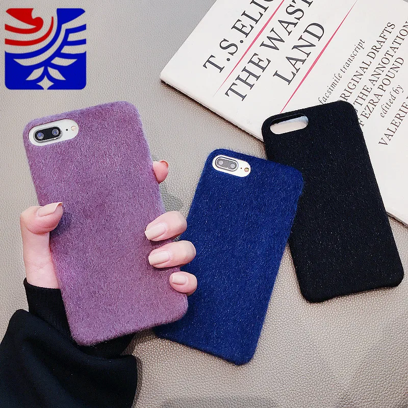

PEIPENG Winter Warm Plush Retro Phone Case For iPhone 6 6S 7 8 Plus Furry Fur Soft TPU Back Cover Case For iPhone X XS MAX XR