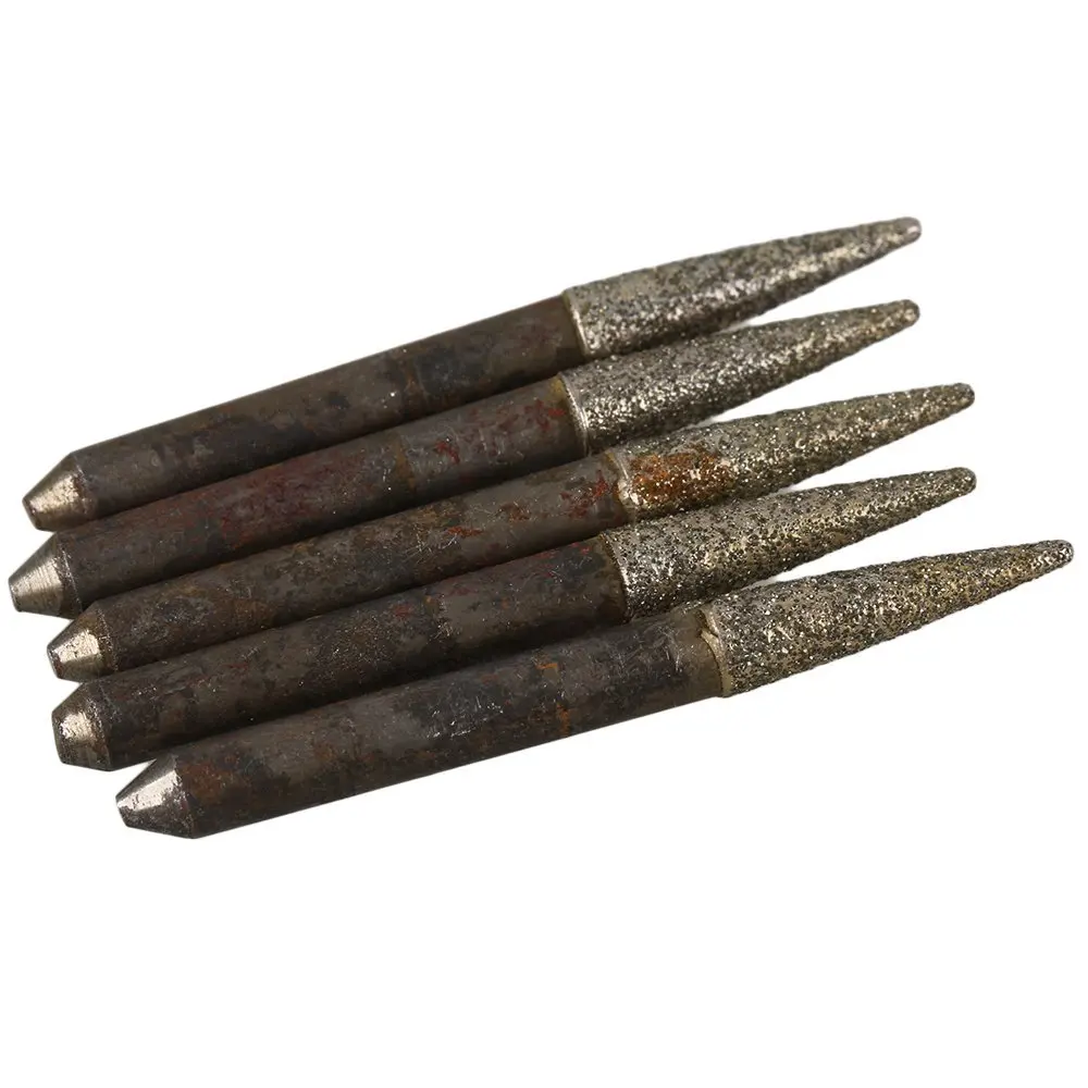 

15Degree 1.2mm Ball Nose Stone Carving Emery Diamond Tools CNC Engraving Cutter Bit Pack of 5