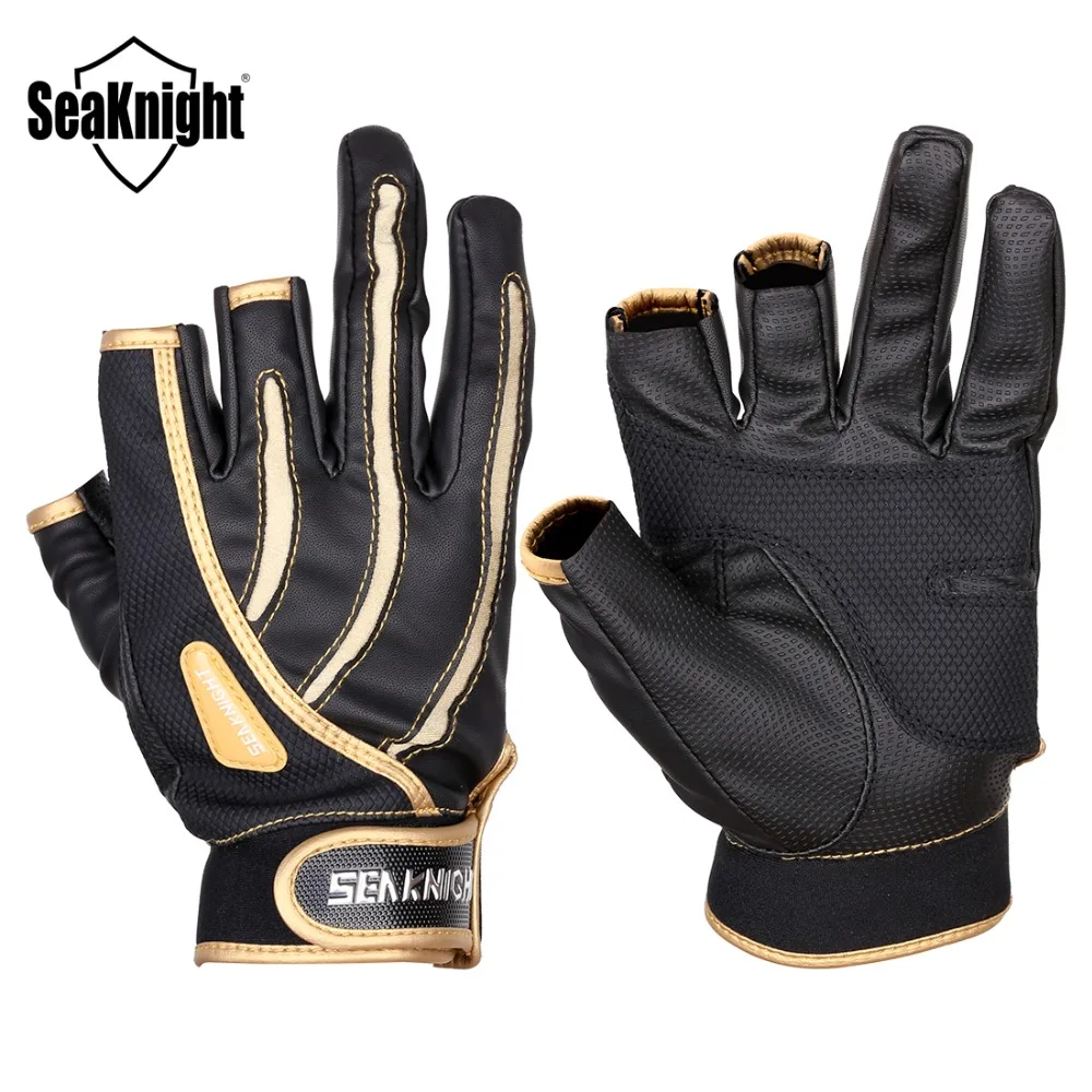 

Close Out SeaKnight SK01 Outdoor Fishing Gloves 1Pair Breathable Anti-Slip Gloves Neoprene cloth&PU Winter Fishing Equipment