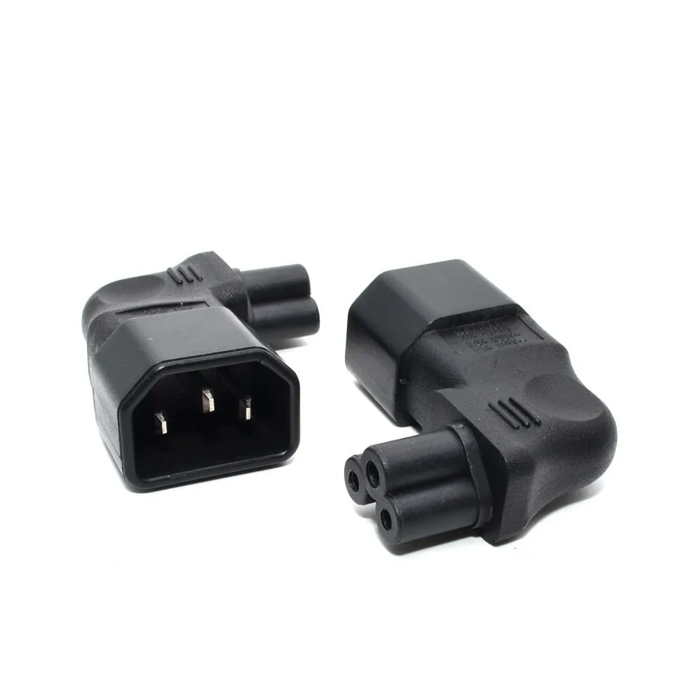 Удлинитель адаптера питания со штекером IEC 320 C14 на C5 90 градусов под прямым углом |