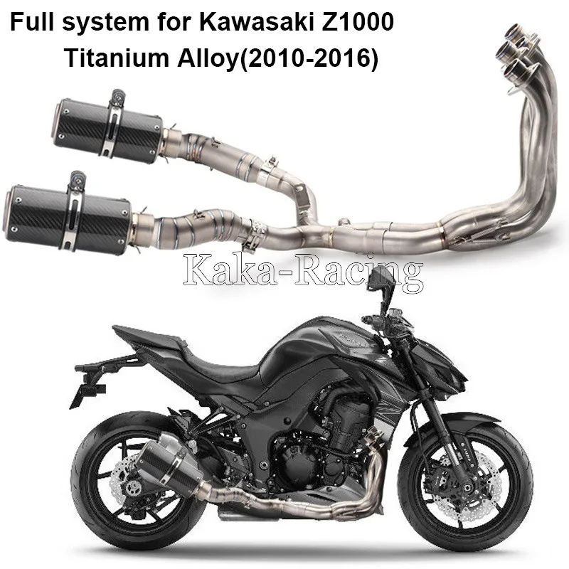 

For Kawasaki Z1000 Motorcycle Exhaust Muffler Full System Modified Slip on Titanium Alloy Front Mid Link Pipe Tube 2010-2016