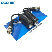 ESCAM HD Adaptador 720 P HD CVI CCTV Via Pares Trançados/TVI/AHD Passiva Vídeo Balun BNC Macho para UTP Cat5/5e/6 Câmera de Rede
