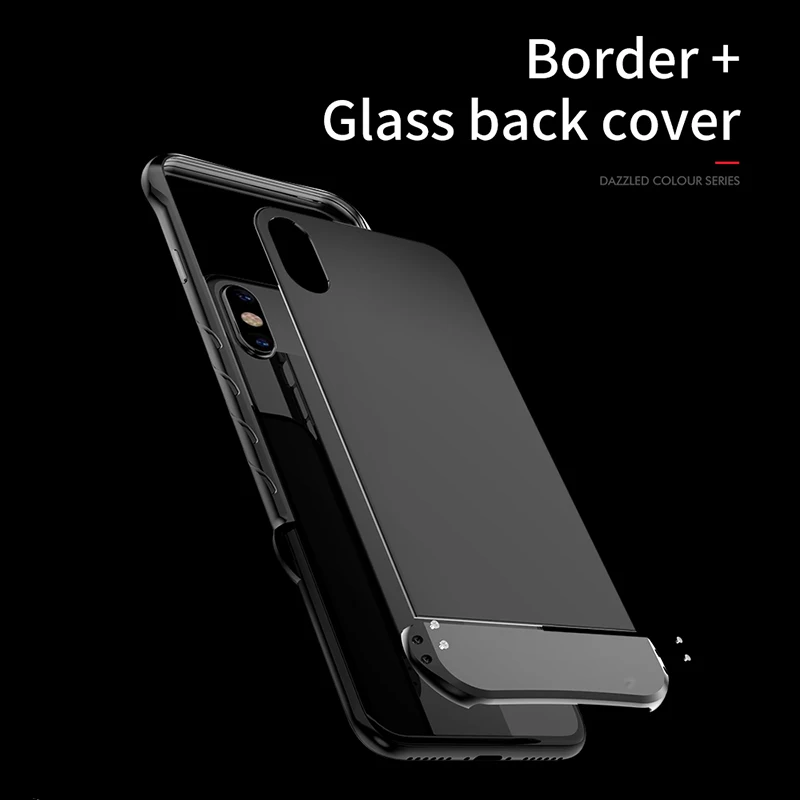 Яркий Цвет чехол для телефона iPhone X Case противоударный металлический Алюминий