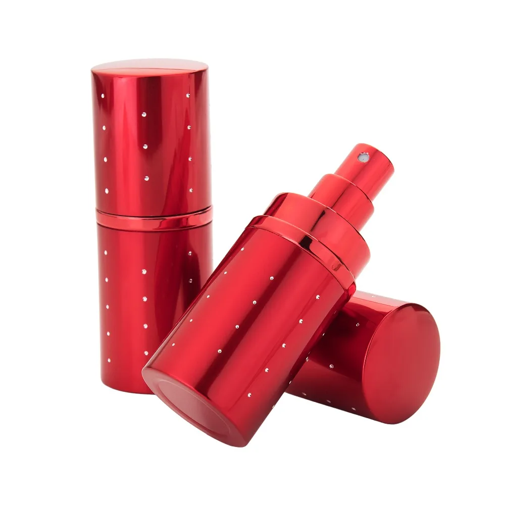 

MUB - New Arrival 30ml Red Color Aluminum Perfume Atomizer 25ml Glass Empty Bottle Portable Refillable Parfum Sprayer Pump
