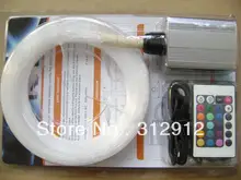 150pcs 0 75mm 2m PMMA optical fiber kit with 6W RGB light engine IR 24key remote