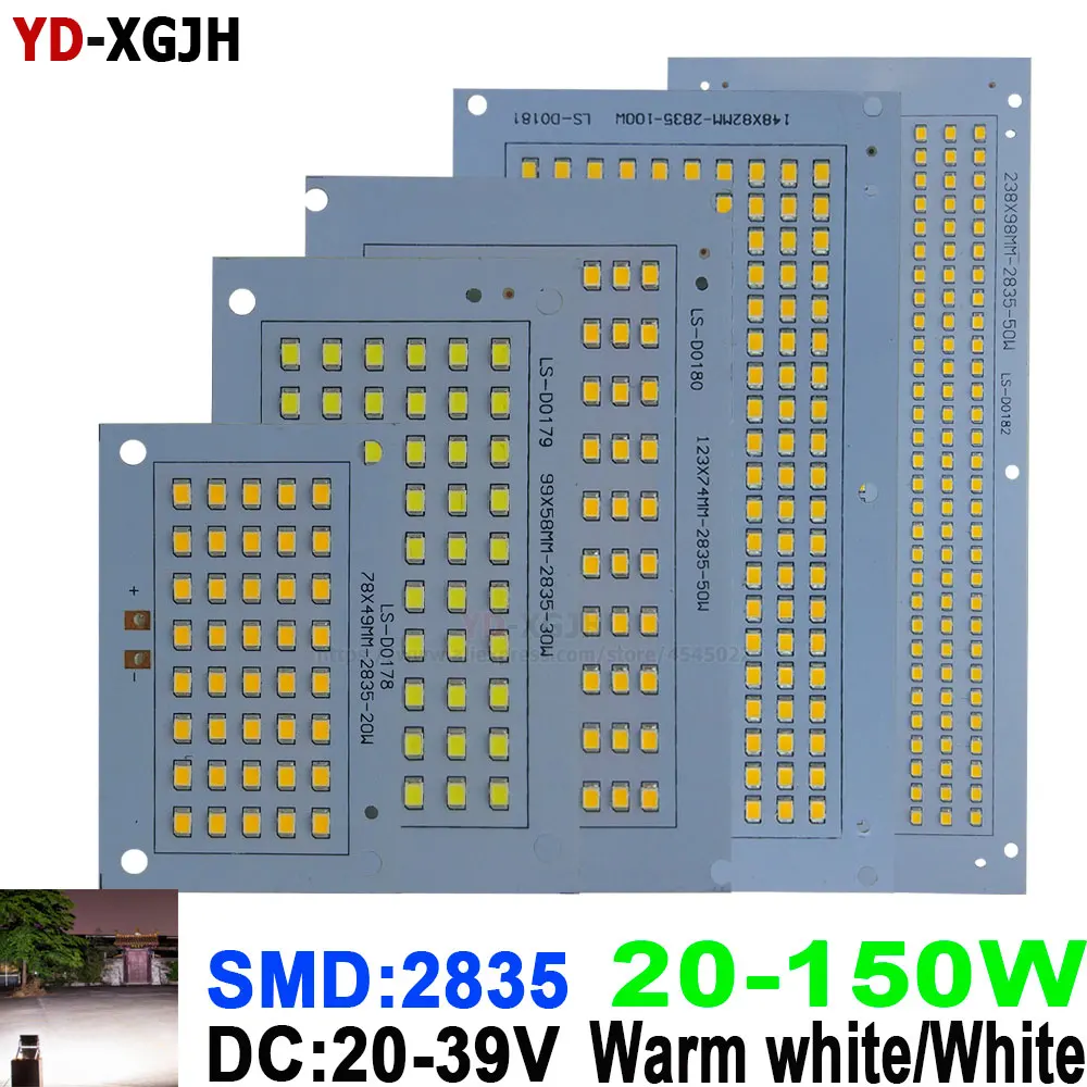 50 Вт Полный Мощность светодиодный наводнения PCB SMD 2835 Светодиодный печатной платы 900ma 123x74 мм 5000lm Алюминий для плиты Светодиодный прожектор светильник