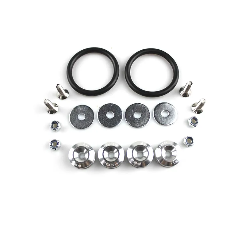 JDM Style Aluminum Bumper Quick Release Fasteners Fender Washers For Honda Civic Integra And Universal Car - Название цвета: Silver