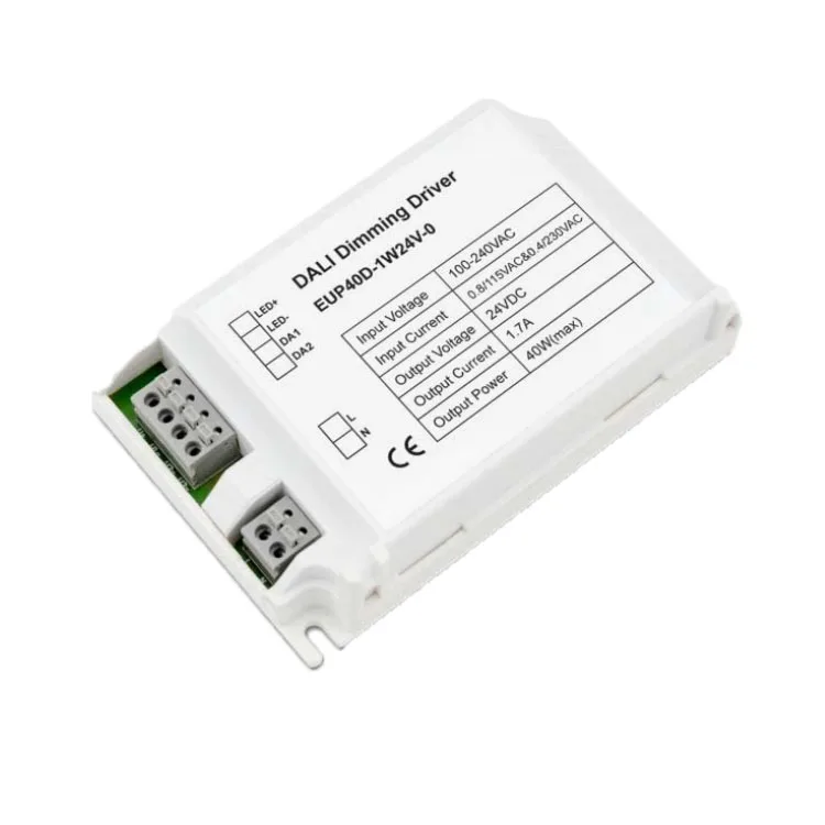 

Constant Voltage DALI Dimmer Decoder Series 120-240VAC 3.4A *1 Channel 40W DALI LED Controller EUP40D-1W12V-0