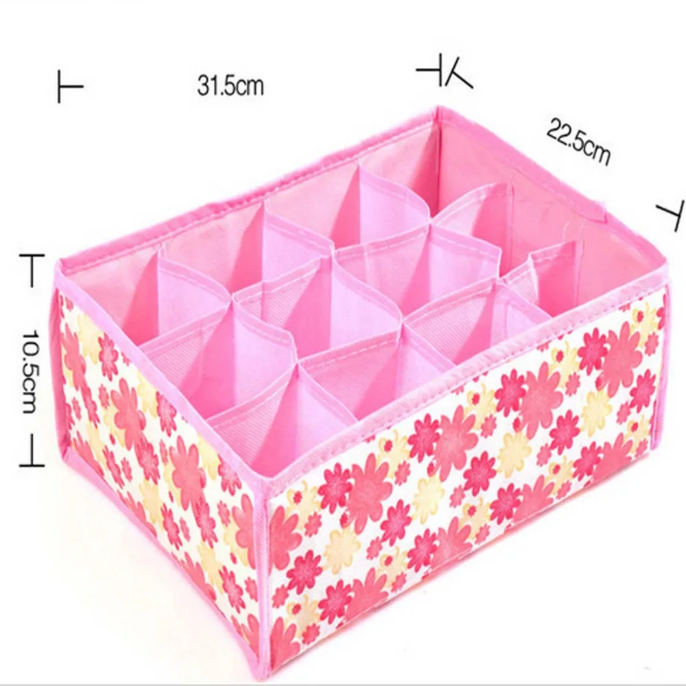 جديد 12 شبكة حقيبة غير المنسوجة النسيج للطي صندوق تخزين من الألومنيوم لل البرازيلي الجوارب الملابس الداخلية المنظم للقماش طباعة تخزين