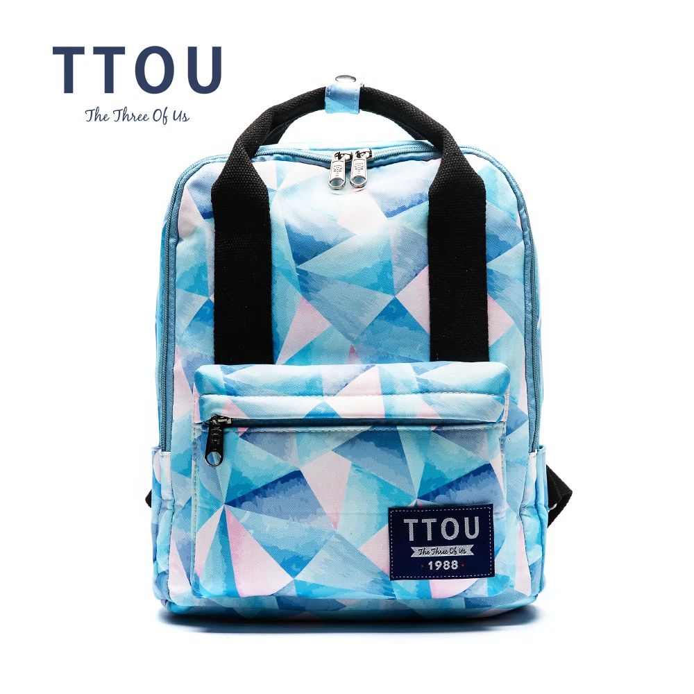 

TTOU Women Canvans Backpack Bag Female Fashion Geometric Leisure Big Capacity Travel Backpacks School Bag