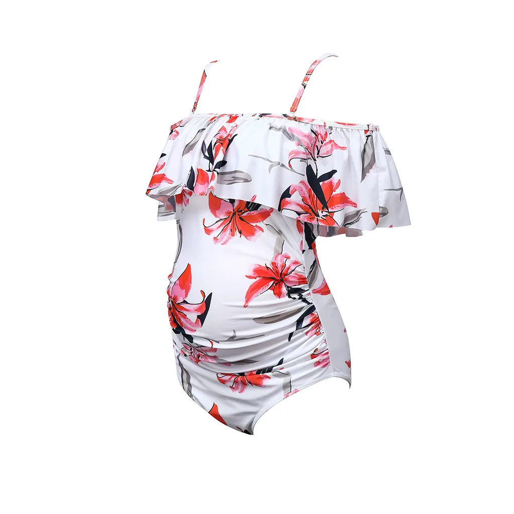 Для женщин беременности и родам купальник с цветочным принтом бикини Одна деталь Беременность пляжный купальник пляжное бикини#522