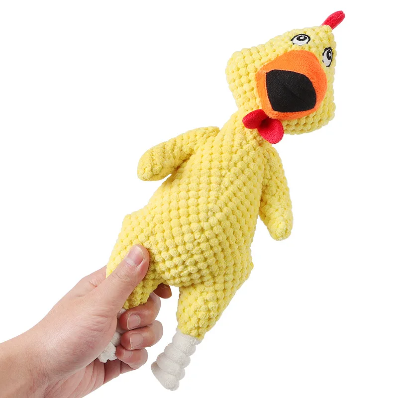 Dog Chew Toys For Small mid Dogs Chicken Shaped Puppy Pet Squeaky Toy Pets Plush Sound Toys Pet Supplies