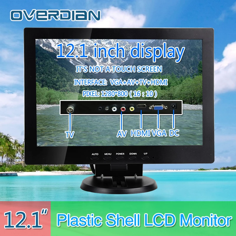 12 1 &quotVGA/HDMI/TV/AV разъем монитора 1280*800 песня машина кассовый аппарат квадратный