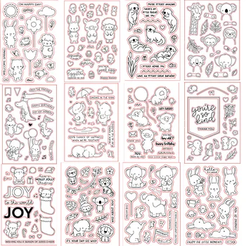 

4*6inch ME Elephants Rabbits Piggy Monkey Tiger Lion Transparent Stamp Clear Stamps for DIY Scrapbooking Paper Cards Crafts 2019