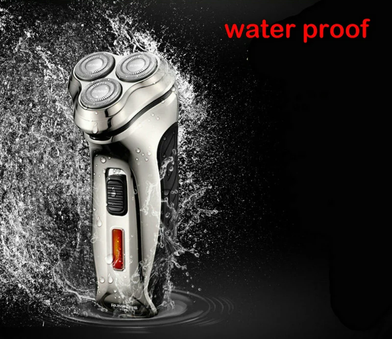 Runwe Rs361 Электрический 3D человек бритвы 3 Вт Портативный бритвы Water Proof смарт-бритвы Аккумуляторная электрическая бритва 3 плавающая головка бритвы