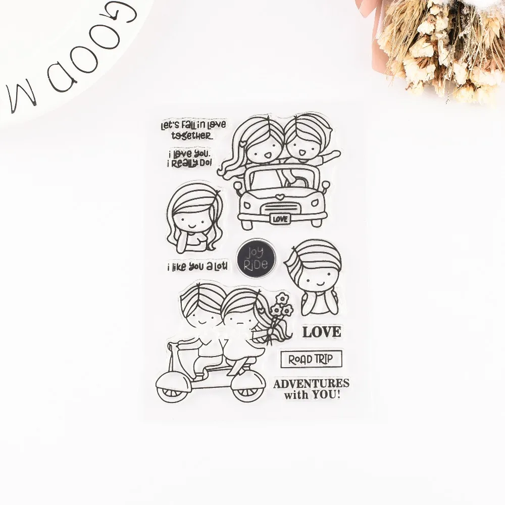 

Driving couple Transparent Clear Silicone Stamps for DIY Scrapbooking/Card Making/Kids Fun Decoration Supplies 3