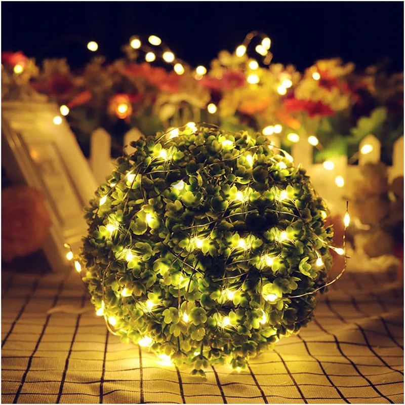 BTgeuse 5M LED Copper Wire String Lights Night Light Holiday Lighting for Wedding Party Garland Fairy Christmas Tree Decoration