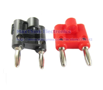 

Screw Type Dual Banana Plug Speaker Connector Red & Black,Plastic handle. 25Pairs=50pcs , Free shipping