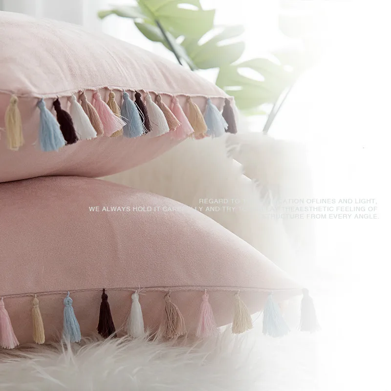 Rzcortinas чехол для подушки для дивана розовый чехол для подушки 45x45 см декоративная наволочка для подушки с Ленточки декоративная наволочка стул Декор