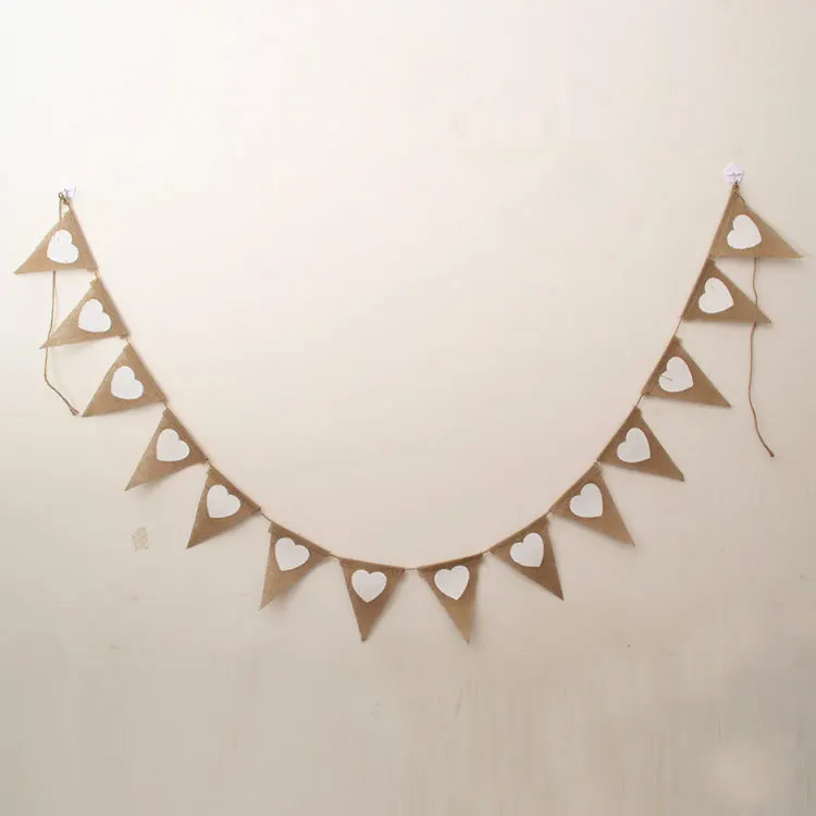 

Love Heart Triangular Flag Christmas Wedding Festival Party Decoration DIY Handmade Accessories Birthday Party Banner Pulling