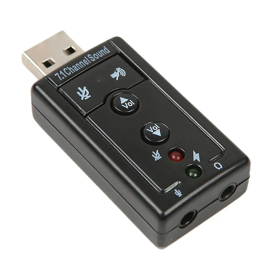 Kebidu Внешний USB Виртуальный 7,1 канал 3D динамик аудио микрофон Звуковая карта Микрофон адаптер 3,5 мм разъем стерео гарнитура конвертер