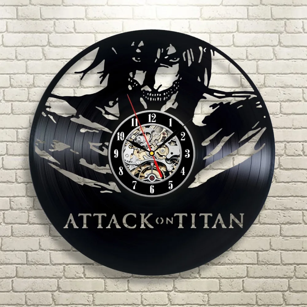 Attack on Titan Wall Clock Levi Gift Vinyl Vintage Decor Home Room 12 Inch (30cm) in Wall