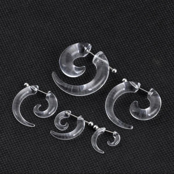 Fashion Fake Spiral Ear Tapers Snail Ear Expanders 1 pair men women 3/4/5/6/8 mm body jewelry plug pircing