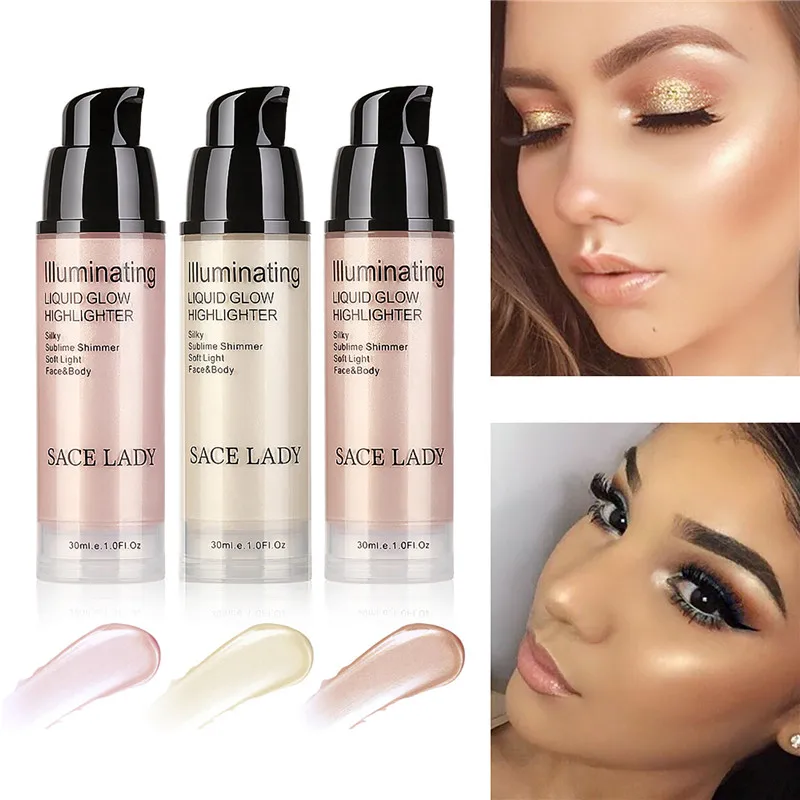 

Glitter Liquid Highlighter Illuminating 3D Face Brightener Highlighter Shimmer Professional Liquid Body Brighten Glow Cosmetic