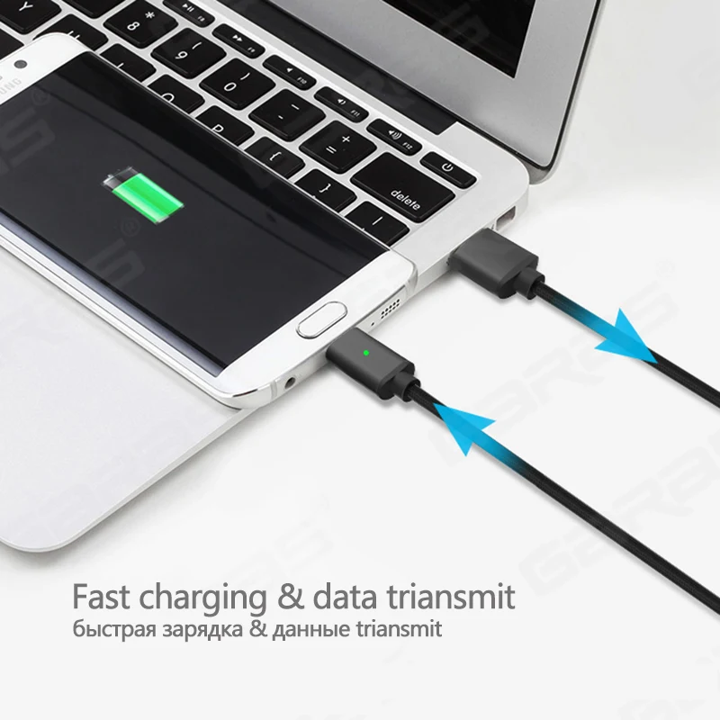 جرس USB نوع C/مايكرو USB/ل iphone المغناطيسي كابل USB-C/نوع-C سريع شاحن المغناطيس كابل ل iphone/ipad الهاتف المحمول كابل