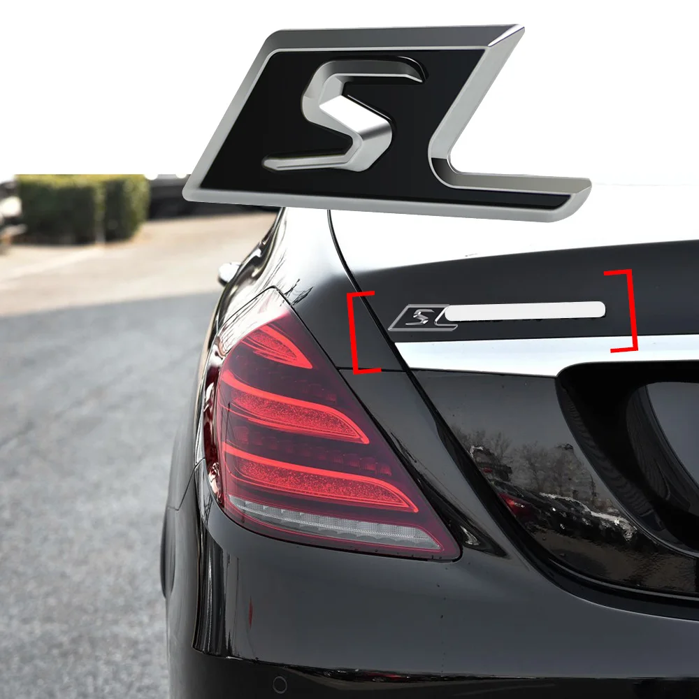 S значок багажника автомобиля логотип декор наклейка для Mercedes Benz AMG CLA CLK gla GLC GLE GT