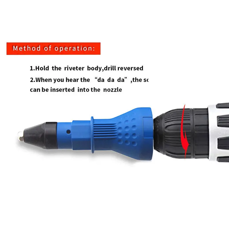 Электрический заклепки пистолет клепки инструмент беспроводные клепки Дрель адаптер вставить гайка инструмент