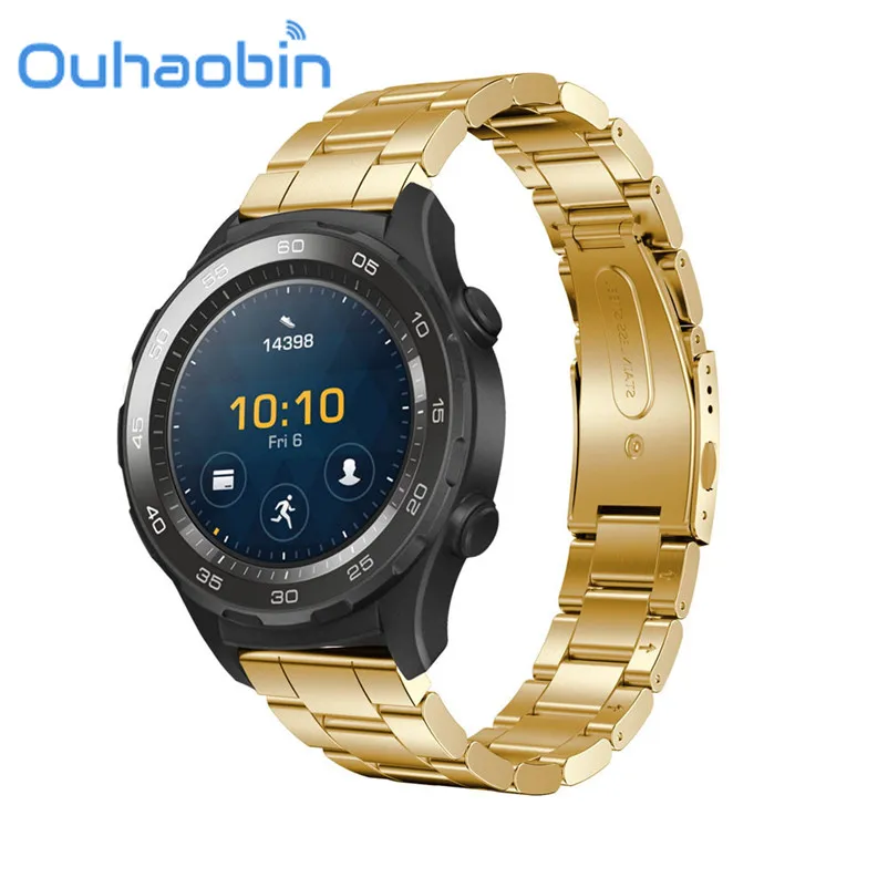 Ouhaobin браслет из натуральной нержавеющей стали смарт часы ремешок для huawei Watch 2 Oct 3