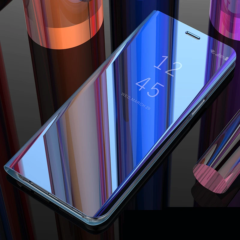 Мобильный чехол для телефона huawei Y9 2019 роскошный сенсорный экран зеркало Смарт