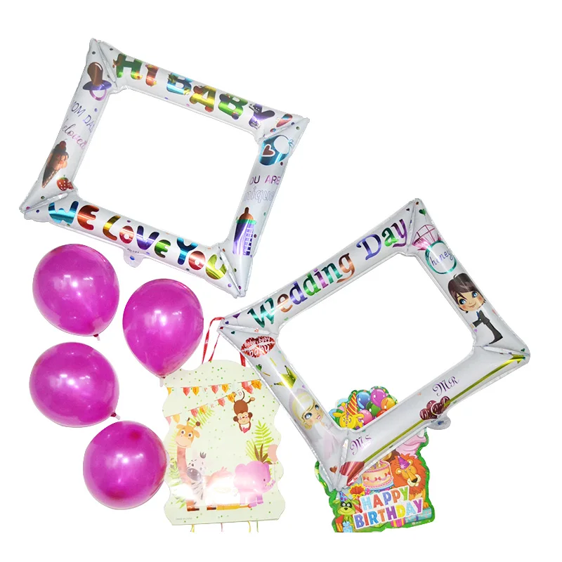 1PC New Style Balloon Aluminum Foil balloons Photo Frame balloons Happy Birthday Family Party decoration baby Shower Kid