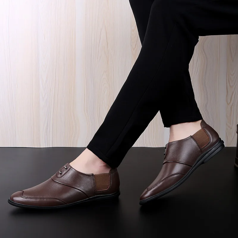 Мужская обувь; модные черные мужские туфли из натуральной кожи; Роскошные Брендовые мужские водонепроницаемые мокасины; мужские лоферы без застежки; мокасины; большие размеры